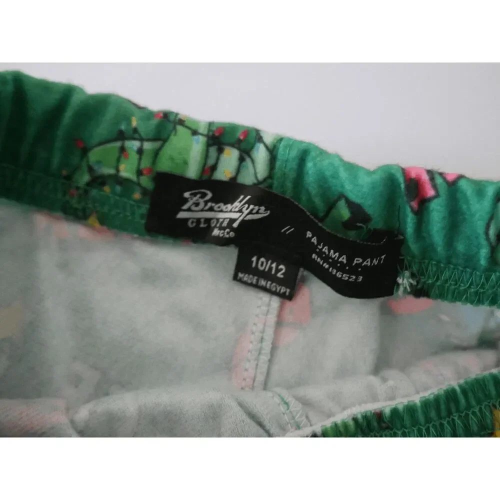 Brooklyn Cloth Youth Boys Christmas Pajama Pants Size M 10/12 “Tree Rex”